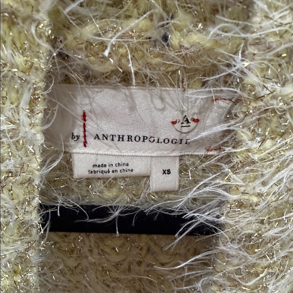 Anthropologie Fuzzy Yellow Cardigan - Picture 2 of 3